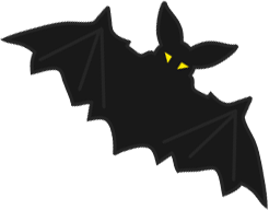 ハロウィン三日月とコウモリのイラスト 無料イラスト フリー素材