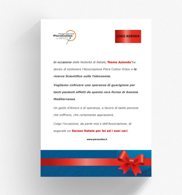 Regali Aziendali Lettera Natale | Donazione Associazione ...
