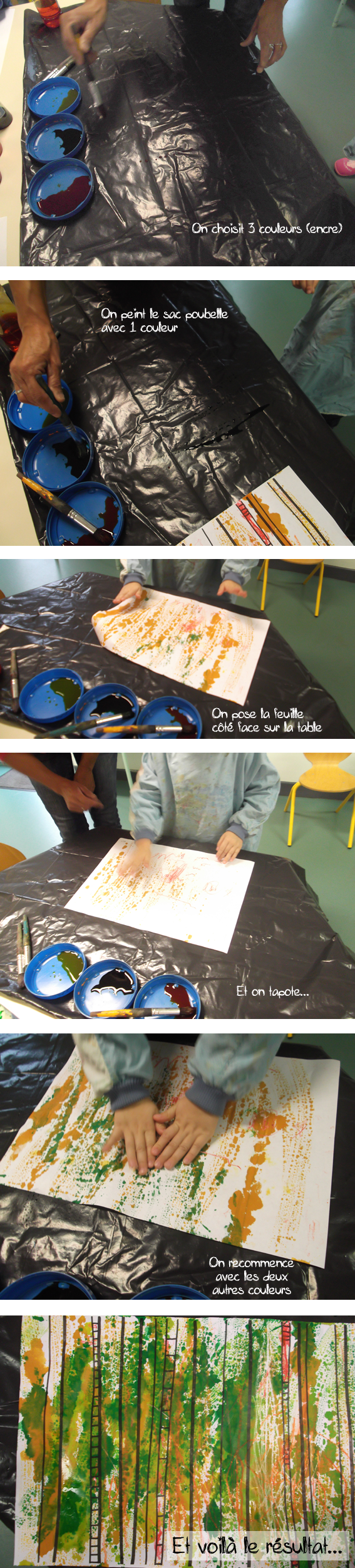 technique encre sur craie grasse
