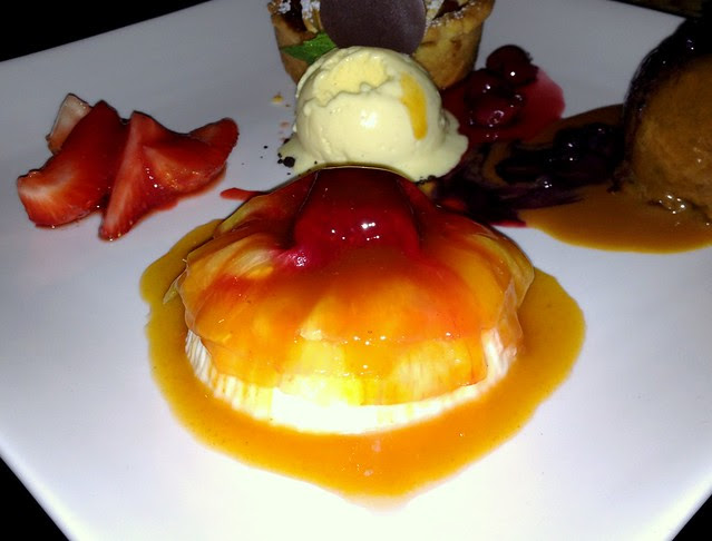 Condense Milk Pannacotta Topped with Raspberry Ravioli