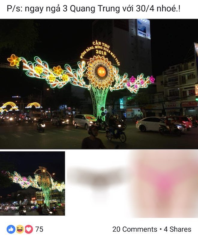 Facebooker đăng ảnh cổng chào Xuân 2018 kèm hình nhạy cảm: “Tôi thấy đẹp nên mới đăng” - 1