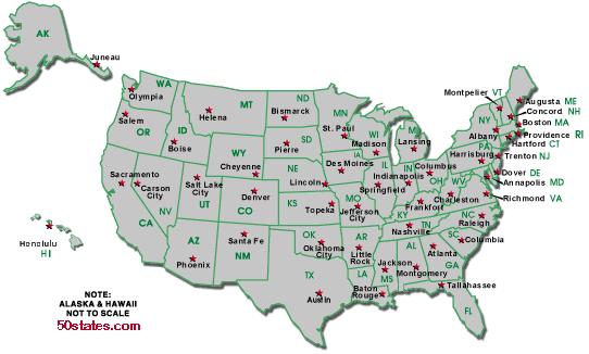Map United States And Capitals United States and Capitals Map