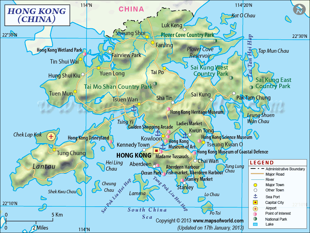 Hong Kong Map | Map of Hong Kong - (Special Administrative Region ...