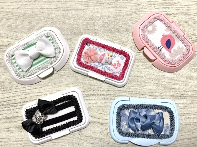 ベビー服リメイクやハギレで ウェットティッシュのふたをかわいくデコる方法