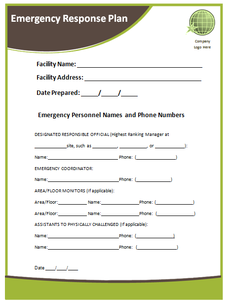 Emergency Response Plan Template