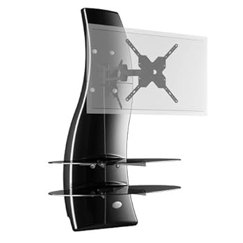 Meliconi GHOST DESIGN 2000 DR Meuble mural orientable avec bras de déport pour écran Plasma/LCD 32 à 63'' Noir laqué Meliconi GHOST DESIGN 2000 DR Meuble mural orientable avec bras de déport pour écran Plasma/LCD 32 à 63'' Noir laqué