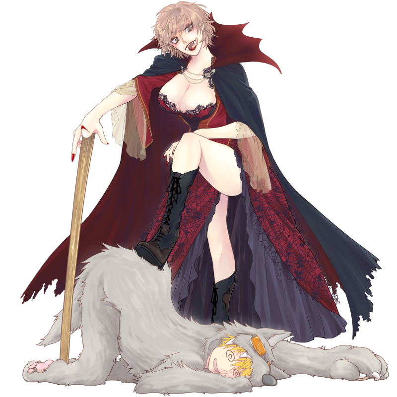 ハロウィン ヴァンパイアvs狼男 イラスト詳細 らっかみ