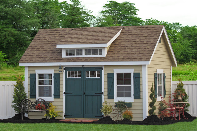 10x14 Premier Garden Shed with Dormer - Traditional - Garage And Shed 