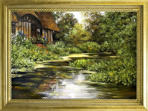 Kunst Landschaft Berge Gemälde Handarbeit Ölbild Bild Ölbilder Rahmen  Bilder 94137 Antiquitäten & Kunst inkmax.jp