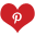 heart, icon, pinterest, red icon