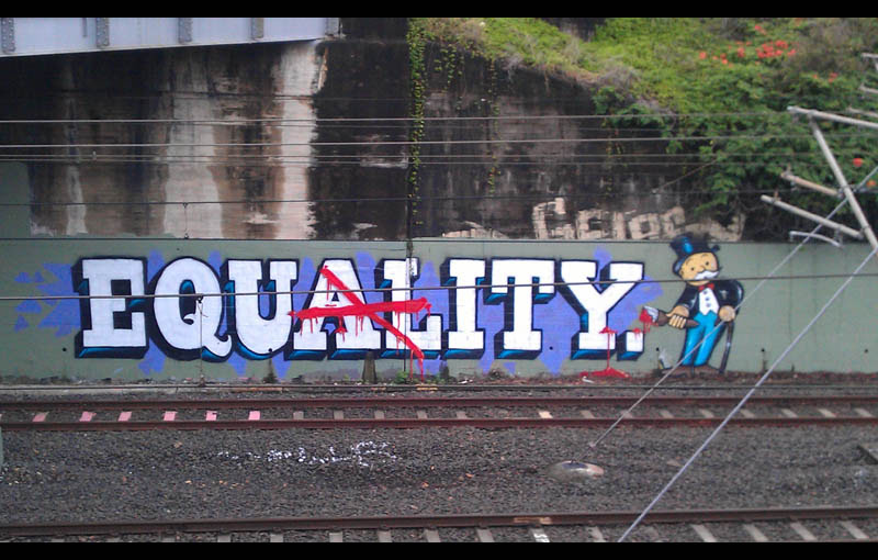 graffiti 1 percent 99 percent equality equity brisbane Picture of the 