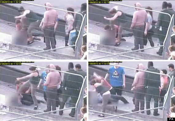 racist attack cctv