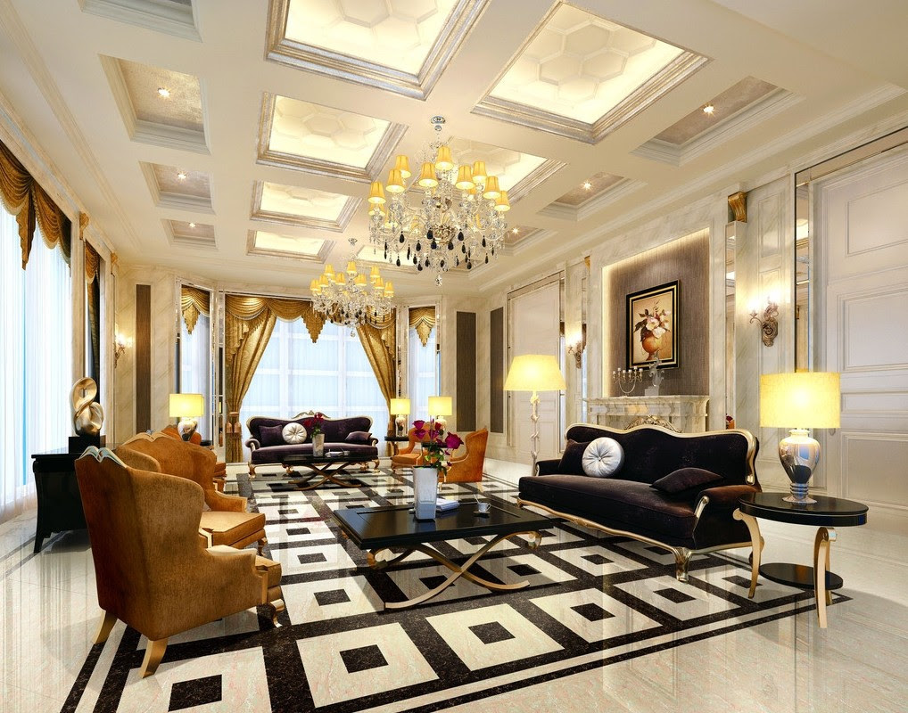 Fascinating European Living Room Ceiling Design