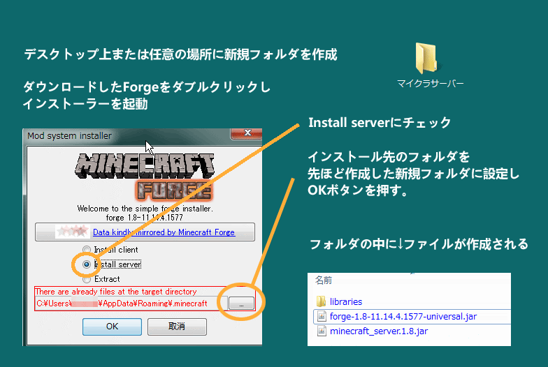 Minecrat マルチプレイでのmod導入方法 Forge マイクラ収集帳