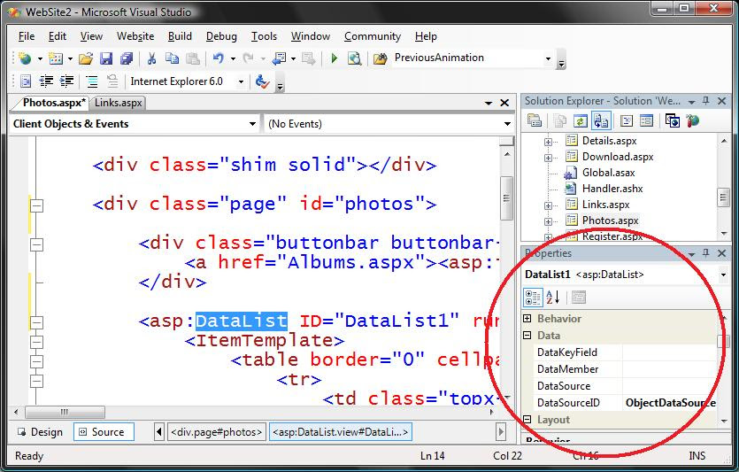 Scottgu S Blog Html Source Editing Performance Improvements In Vs 05 Sp1