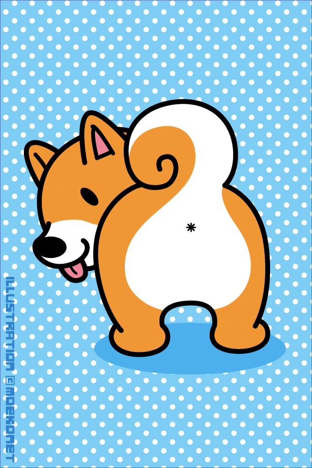動物イラスト No 57 柴犬ってお尻丸出しだよね イラスト制作moekonet