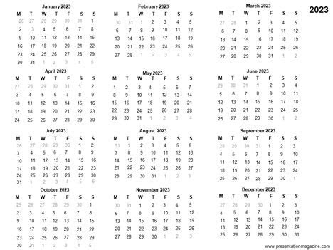  free 2023 printable calendar template