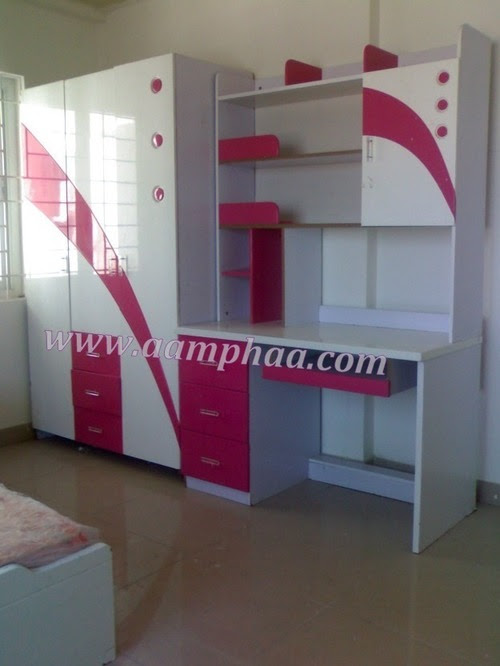 Kids Bedroom Wardrobe with Study Table - Kids Bedroom Wardrobe ...
