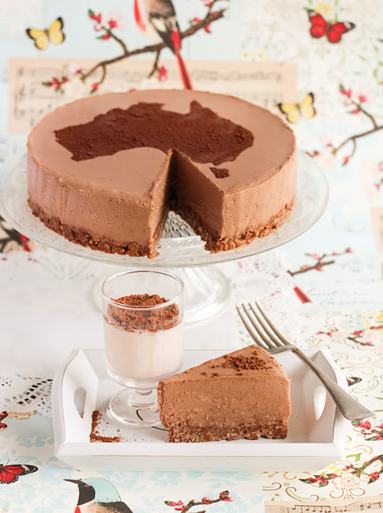 Milo Cheesecake with Chocolate Crackle Crust