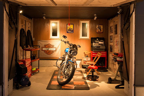茨城県水戸市で建てる夢の平屋風ガレージハウス かっこいいバイクガレージ付きの家 Nikkenso 茨城県水戸市 笠間市でライフスタイルから選べる家づくり