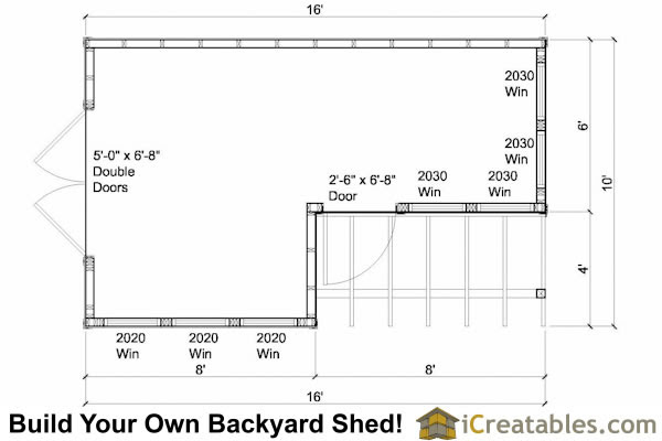  Shed Plans http://www.icreatables.com/sheds/10x8-6x8-G-garden-shed