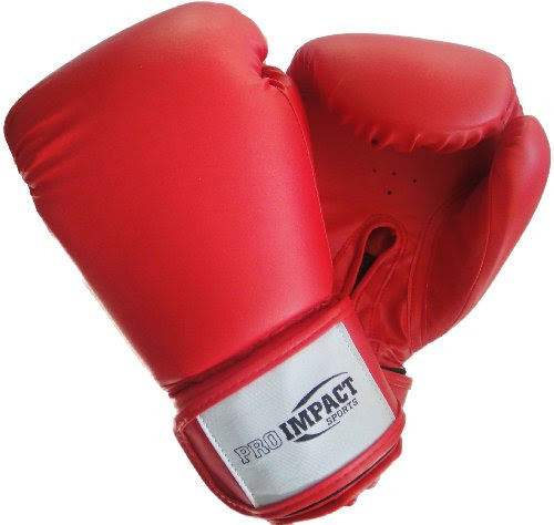Pro Impact Sports - PU Leather Training Boxing Gloves - Red 14 Oz.