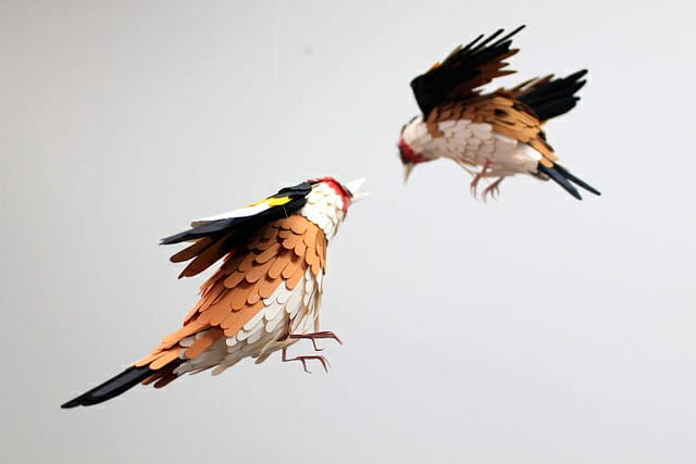 New Paper Birds and Wildlife by Diana Beltran Herrera sculpture paper birds animals 