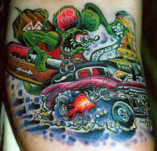 Hot Rod Monster. Tattoo by