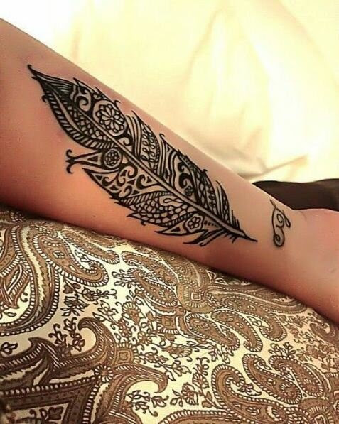 Blacked and cute leaf tattoos 22