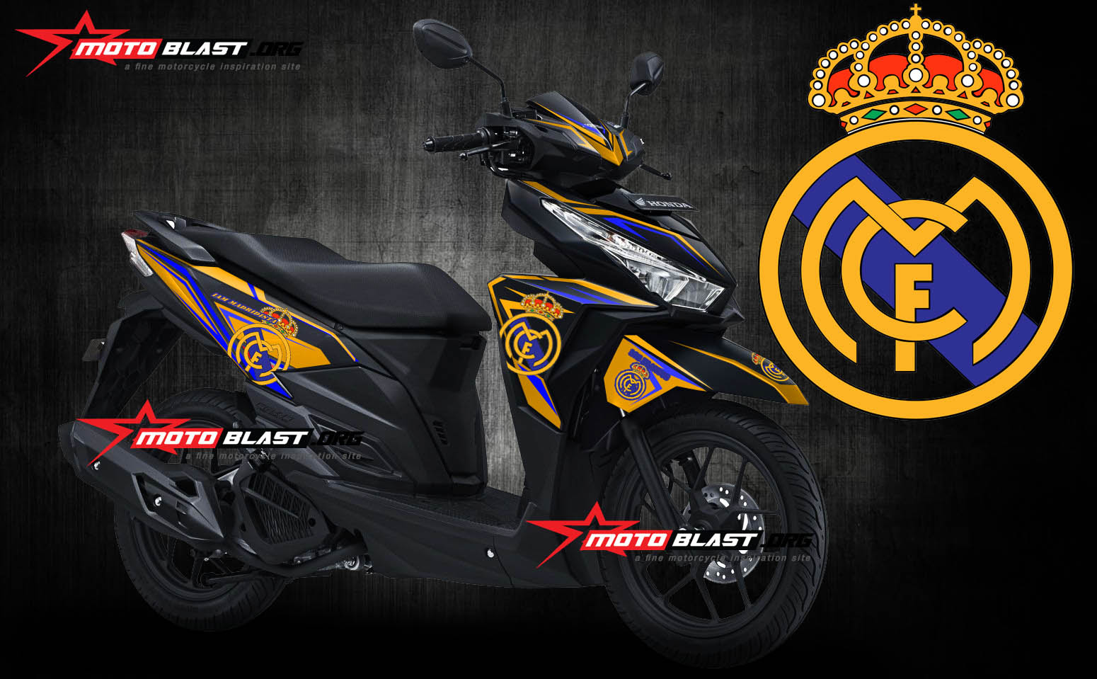 Modifikasi Honda Vario 150 Black Real Madrid