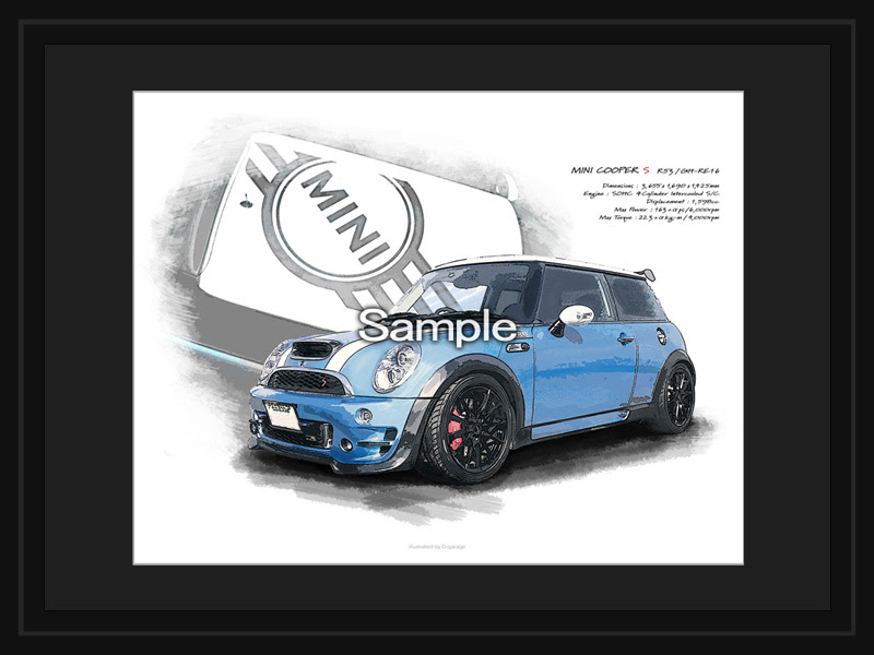 車のイラスト制作例 Bmw ミニ クーパーs Bmw Mini Cooper S R53 車 バイクカスタム イラスト制作 D Garage
