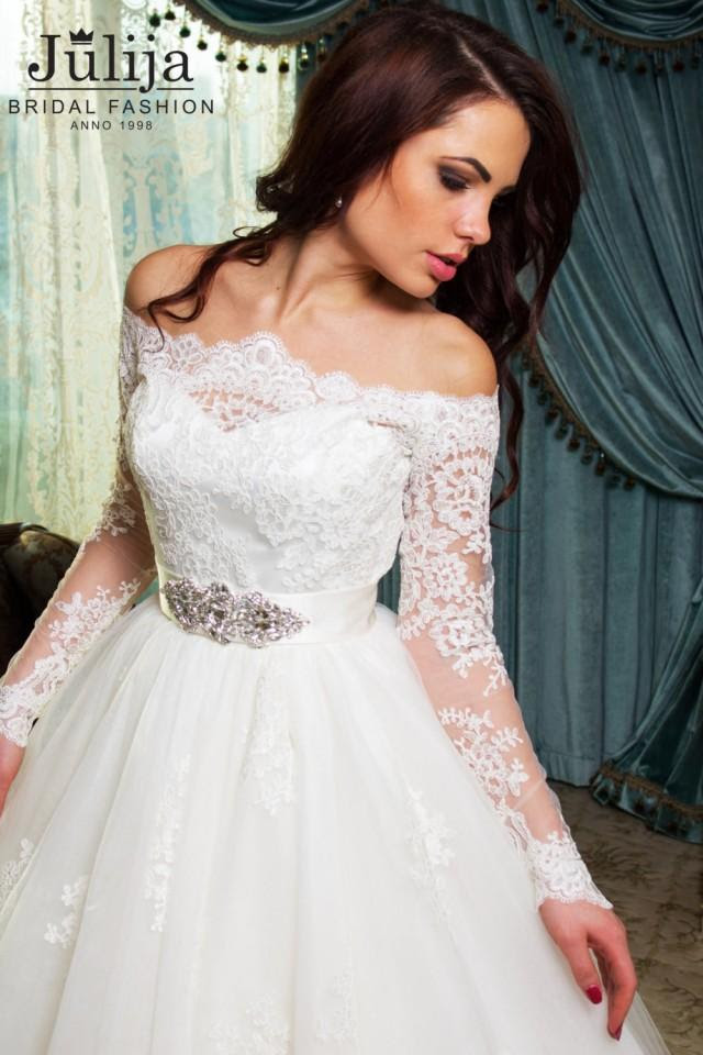 Ball Gown Lace With Long Sleeve Wedding Dress Nanuli ...