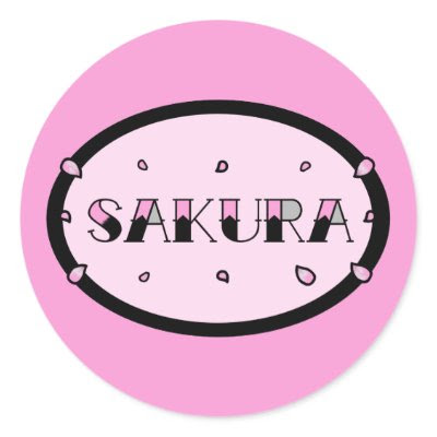 This lovely sakura design features the word "Sakura" in traditional tattoo 