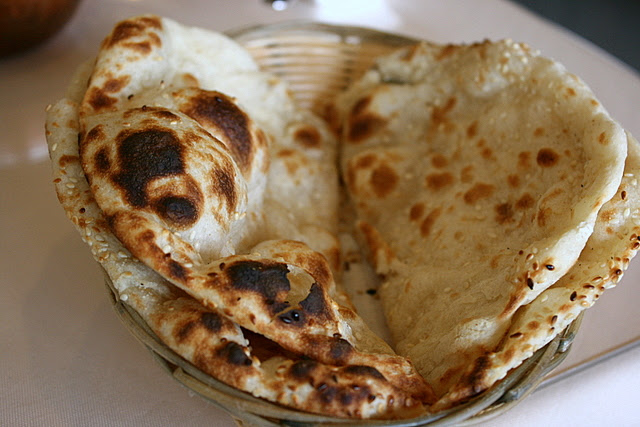 Fluffy chewy naans, fresh from the oven