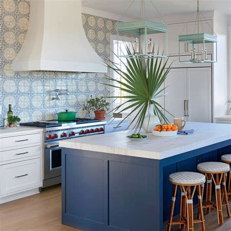 beautiful blue kitchens coastal living