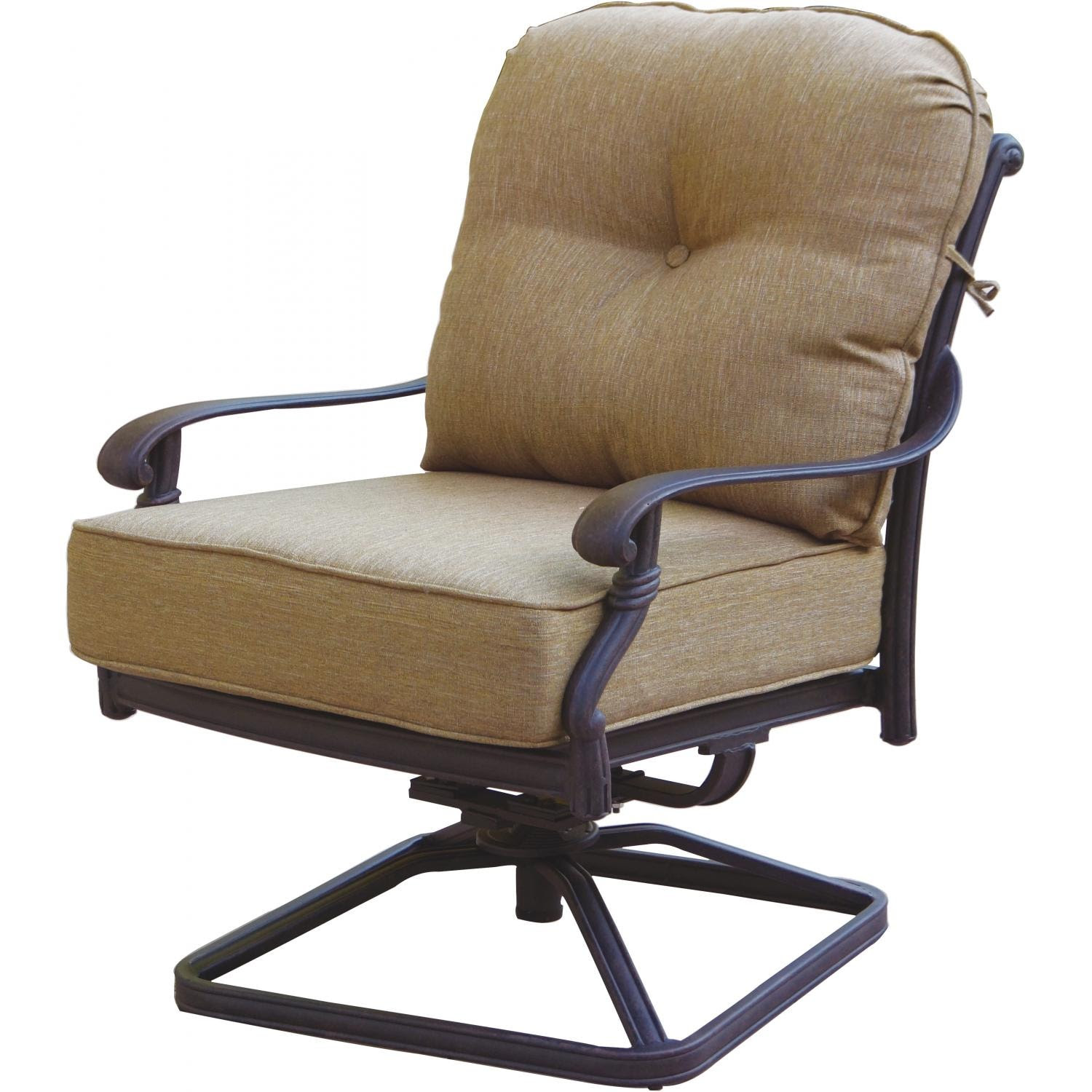 Darlee Santa Monica Cast Aluminum Patio Swivel Rocker Club Chair : Ultimate Patio