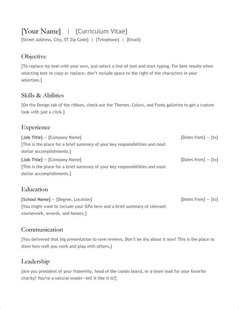 Modern Simple Word Document Resume Templates in 2020