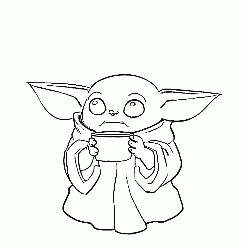 Coloriage Baby Yoda Gratuit Heros