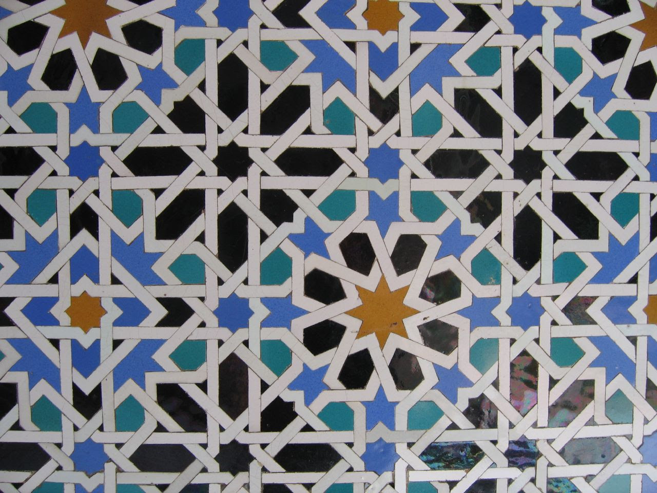 Example of Islamic geometry in mosaic tile art form