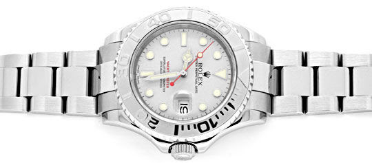 Foto 1, ROLEX HR YACHT-MASTER PLATIN STAHL ROLESIUM 40mm TOPUHR, U1311