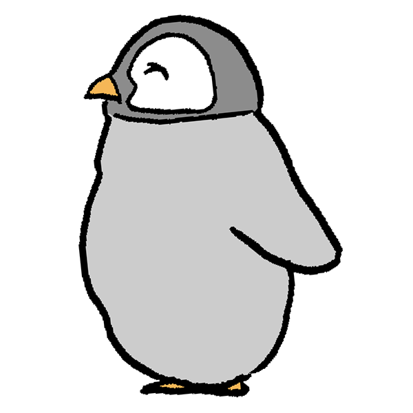 ペンギンヒナ２のイラスト かわいいフリー素材が無料のイラストレイン