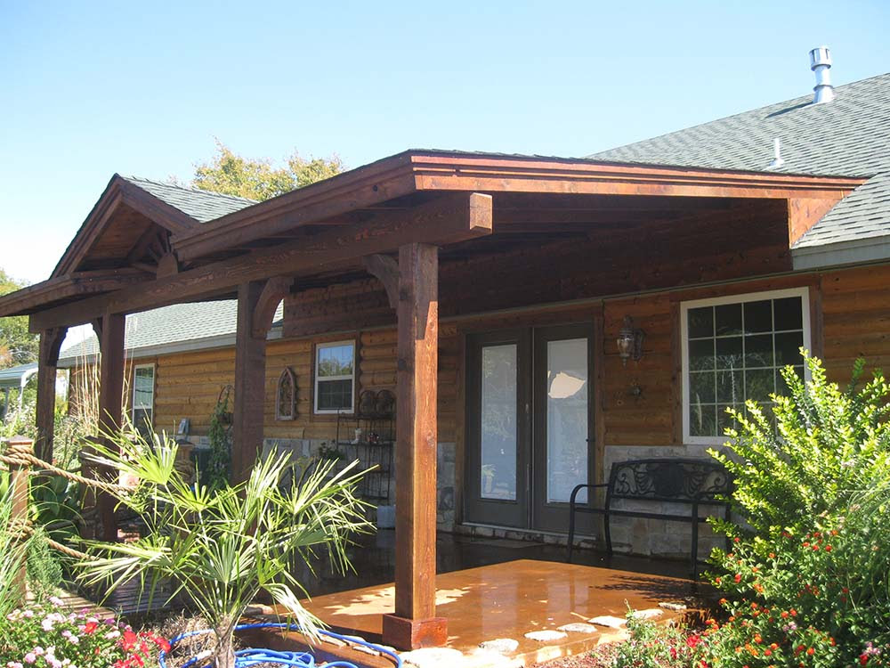 Roofed Backyard Patio Cover with Sunburst - Hundt Patio 