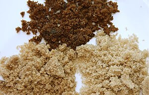 Brown sugar examples: Muscovado (top), dark br...