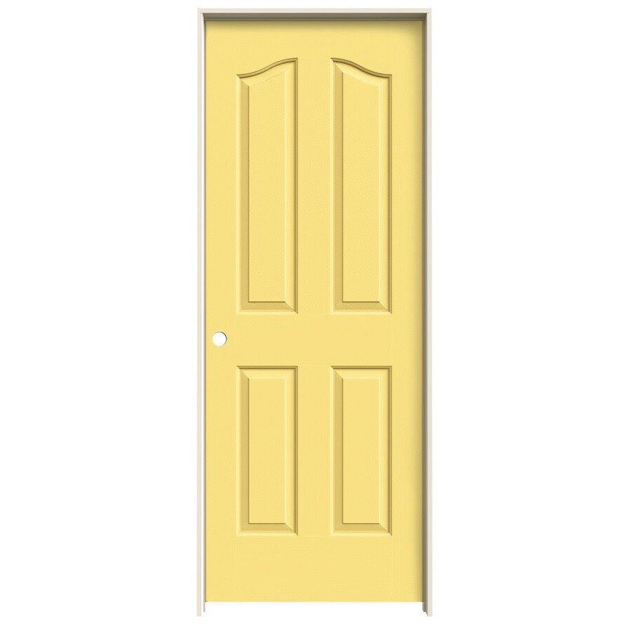 Shop JELD-WEN Marigold Prehung Solid Core 4-Panel Arch Top ...