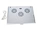 USB Powered Silver Coated Heavy Duty Chilling Pad with 3 Built-in Fans for Laptop Computer