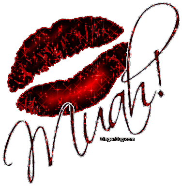 Muah Glitter Lips Glitter Graphic, Greeting, Comment, Meme or GIF