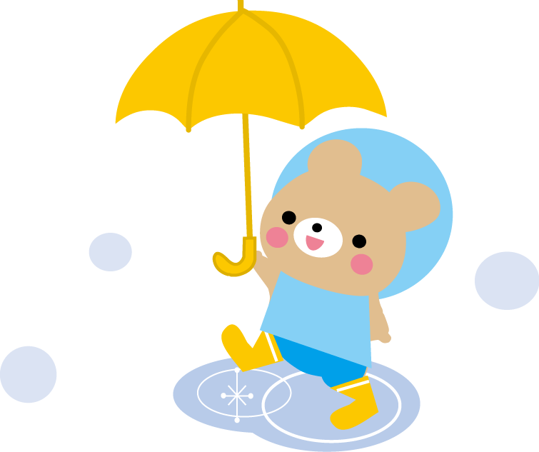 傘 紫陽花 虹のイラスト 梅雨の無料イラスト