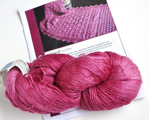 Year of Lace-June 2010-Abigail by JC Briar-785yds Blue Moon Fiber Arts-Geisha-mohair-mulberry silk-nylon