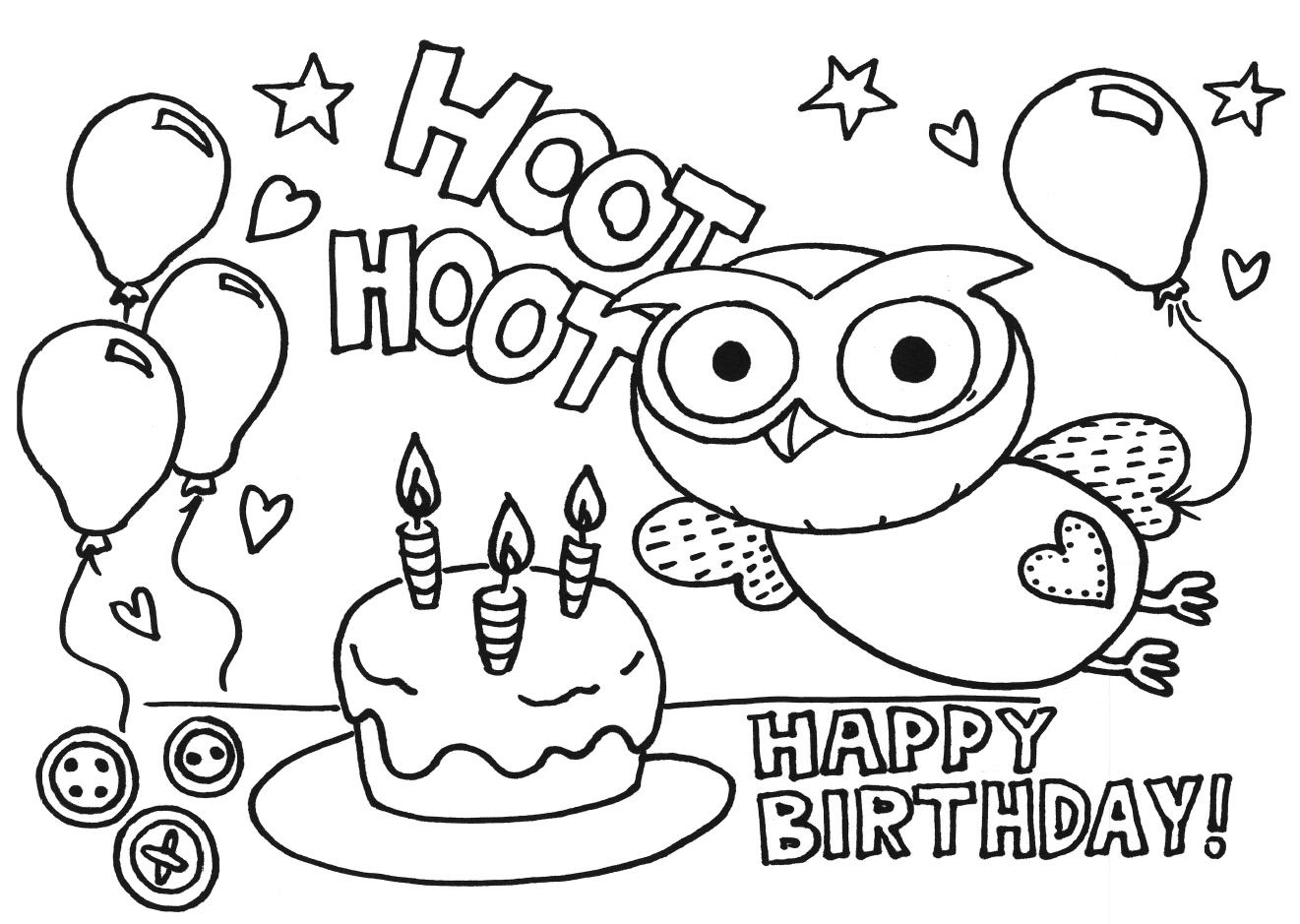 Happy birthday coloring pages