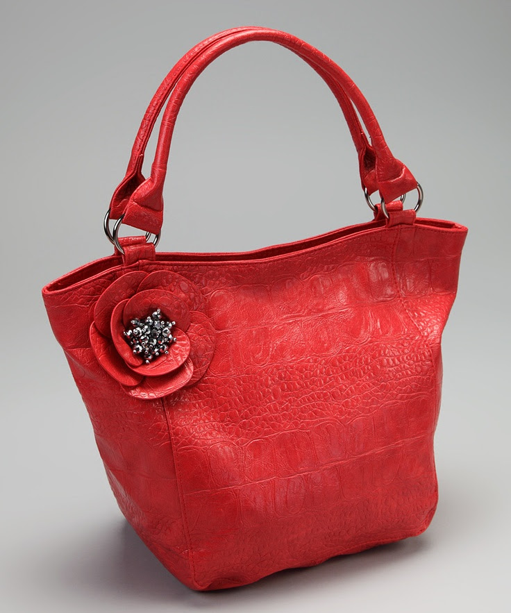 Coral Embellished Flower Tote on zulily today!